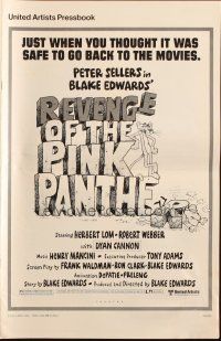 5z825 REVENGE OF THE PINK PANTHER pressbook '78 Peter Sellers, Blake Edwards, funny cartoon art!