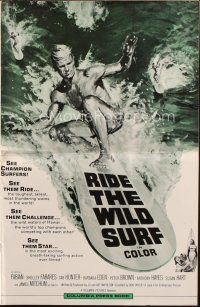 5z827 RIDE THE WILD SURF pressbook '64 ultimate posters for surfers to display on their wall!