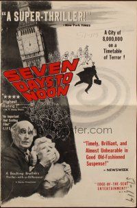 5z852 SEVEN DAYS TO NOON pressbook '50 Atom Bomb, Boulting Brothers thriller with-a-difference!
