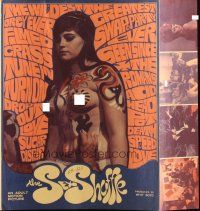 5z856 SEX SHUFFLE pressbook '68 the wildest orgy ever filmed, sexy naked painted hippie girls!