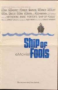 5z861 SHIP OF FOOLS pressbook '65 Stanley Kramer's movie based on Katharine Anne Porter's book!