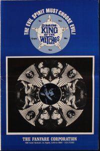 5z864 SIMON - KING OF THE WITCHES pressbook '71 Andrew Prine, wild psychedelic design!