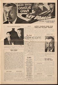 5z865 SKY DRAGON pressbook '49 Roland Winters as Asian detective Charlie Chan!