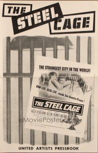 5z888 STEEL CAGE pressbook '54 Paul Kelly is a criminal inside San Quentin prison!