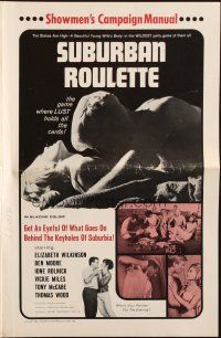 5z894 SUBURBAN ROULETTE pressbook '67 Herschell Gordon Lewis, the stakes were a young wife's body!