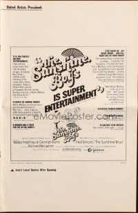 5z897 SUNSHINE BOYS pressbook '75 George Burns, Walter Matthau, Lee Meredith, Al Hirschfeld art!