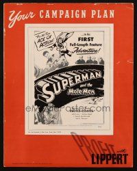 5z898 SUPERMAN & THE MOLE MEN pressbook '51 George Reeves in his 1st full-length feature adventure