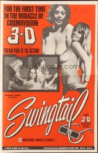 5z907 SWINGTAIL pressbook '69 sexploitation for the first time in the miracle of CosmoVision 3-D!