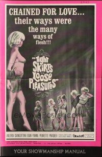 5z929 TIGHT SKIRTS LOOSE PLEASURES pressbook '64 chained for love, their ways of the flesh!