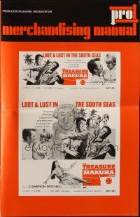 5z949 TREASURE OF MAKUBA pressbook '67 Cameron Mitchell, loot & lust in the South Seas!
