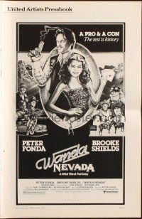 5z965 WANDA NEVADA pressbook '79 art of gamblers Brooke Shields holding 4 aces & Peter Fonda!