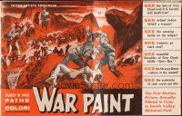 5z967 WAR PAINT pressbook '53 filmed in Death Valley National Park, really cool montage artwork!
