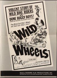 5z985 WILD WHEELS pressbook '69 teen rebels wreck each other's wheels & steal each other's girls!