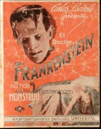 5z099 FRANKENSTEIN Spanish herald '32 great different image of Boris Karloff as the monster!
