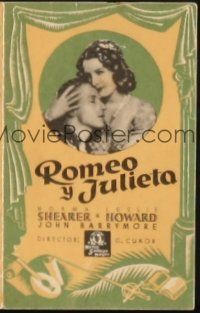 5z228 ROMEO & JULIET Spanish herald '40 Norma Shearer, Leslie Howard, John Barrymore, Shakespeare