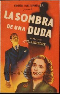 5z246 SHADOW OF A DOUBT Spanish herald '45 Hitchcock,Teresa Wright, Joseph Cotten, different!