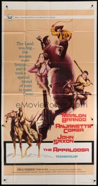 6a414 APPALOOSA 3sh '66 Marlon Brando rode the lustful & lawless to live on the edge of violence!