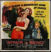 6a351 AFFAIR IN RENO 6sh '57 they played a dangerous three-way triangle gambling game of chance!