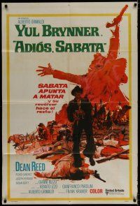 6a198 ADIOS SABATA Argentinean '71 Yul Brynner aims to kill, great spaghetti western art!