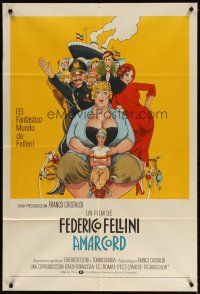 6a200 AMARCORD Argentinean '74 Federico Fellini classic comedy, art by Giuliano Geleng!