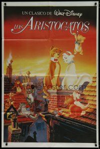 6a202 ARISTOCATS Argentinean R87 Walt Disney jazz musical cartoon, great image of felines on roof!