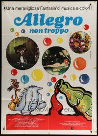 6a691 ALLEGRO NON TROPPO Italian 1p '76 Bruno Bozzetto, great wacky cartoon artwork!