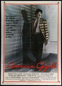 6a694 AMERICAN GIGOLO Italian 1p '80 handsomest male prostitute Richard Gere is framed for murder!