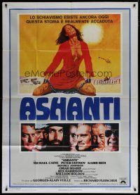 6a698 ASHANTI Italian 1p '79 Michael Caine, Peter Ustinov, art of sexy chained woman!