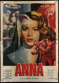 6a008 ANNA Italian 2p '51 art of Silvana Mangano, a prostitute/singer turned nun & nurse!