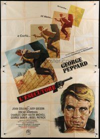 6a056 EXECUTIONER Italian 2p '70 different montage of George Peppard with gun + art!