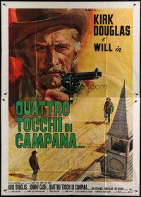 6a072 GUNFIGHT Italian 2p '71 different art of Kirk Douglas with gun by Averardo Ciriello!