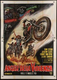 6a077 HELL'S ANGELS '69 Italian 2p '70 art of biker gang in the rumble that rocked Las Vegas!