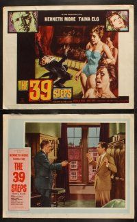 6b017 39 STEPS 8 LCs '60 Kenneth More, Taina Elg, English crime thriller, cool TC art!