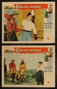 6b018 6 BLACK HORSES 8 LCs '62 Audie Murphy, Dan Duryea, sexy Joan O'Brien, 1 was deadly to them!