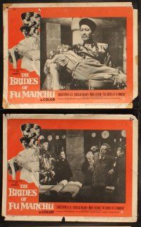 6b068 BRIDES OF FU MANCHU 8 LCs '66 Asian villain Christopher Lee, better dead than wed!