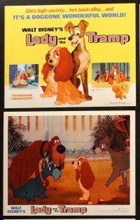 6b009 LADY & THE TRAMP 9 LCs R72 Walt Disney romantic canine dog classic cartoon!