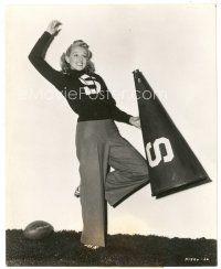 6c144 BETTY JANE RHODES 8x10 still '30s with giant megaphone cheering for her football team!