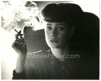 6c163 BLADE RUNNER 8x10 still '82 best moody close up of Sean Young smoking cigarette!