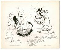 6c239 CLOCK CLEANERS 8.25x10 still '37 Disney cartoon, Goofy watches Donald Duck destroy spring!