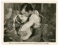 6c324 FIGHTING CARAVANS 8x10.25 still '31 c/u of Gary Cooper & Lily Damita kissing, Zane Grey!