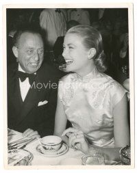 6c393 GRACE KELLY deluxe 8x10.25 still '56 showing her huge engagement ring to Joe Pasternak!