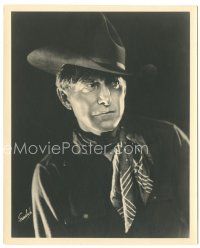 6c417 HARRY CAREY deluxe 8x10 still '20s best cowboy portrait over black background by Freulich!