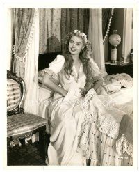 6c497 JOAN BLONDELL 8.25x10 still '41 smiling c/u wearing nightgown in bed from Lady for a Night!