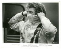 6c547 LE MANS 8x10.25 still '71 close up of race car driver Steve McQueen putting on his mask!