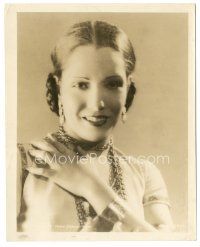 6c577 LUPE VELEZ 8.25x10.25 still '30s sexy close smiling portrait wearing cool jewelry!