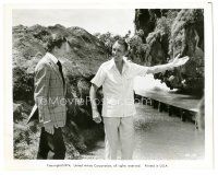 6c604 MAN WITH THE GOLDEN GUN 8.25x10.25 still '74 assassin Christopher Lee greets Roger Moore!