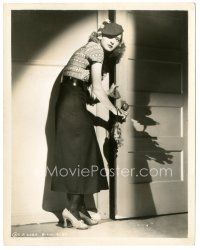 6c612 MARIAN MARSH 8x10.25 still '35 c/u in cool outfit opening door from Crime & Punishment!