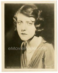 6c775 RUTH CHATTERTON 8x10.25 still '20s somber portrait of the pretty star with pearl necklace!