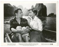 6c796 SEPTEMBER AFFAIR 8x10.25 still '51 romantic c/u of Joan Fontaine & Joseph Cotten in rowboat!
