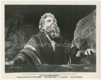 6c882 TEN COMMANDMENTS 8x10.25 still '56 Cecil B. DeMille, great c/u of Charlton Heston as Moses!